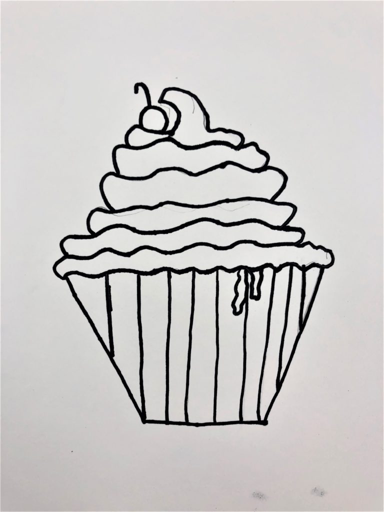 Rainbow Cupcakes Art Lesson for kids - Leah Newton Art