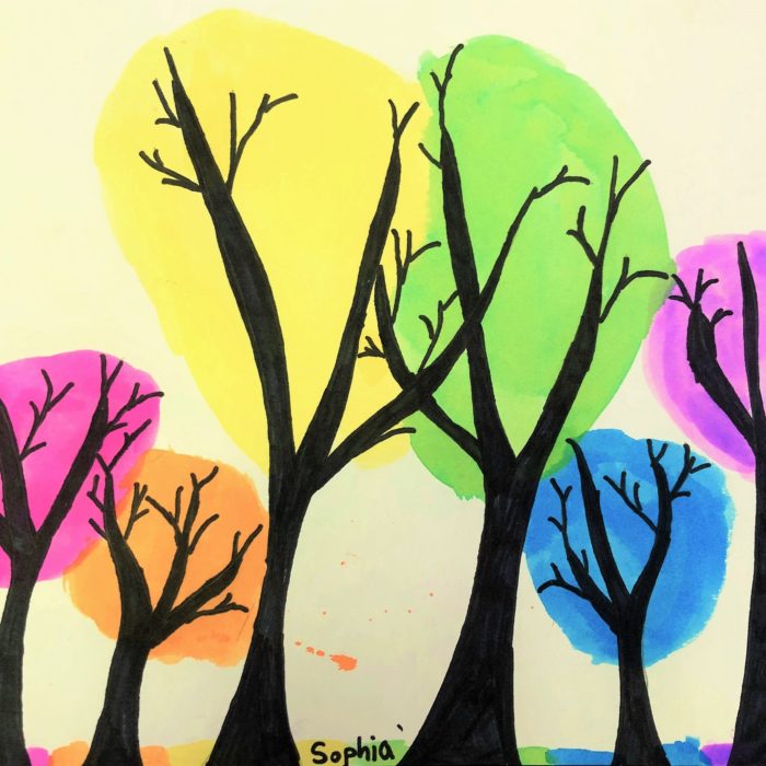 Rainbow-trees-art-lesson