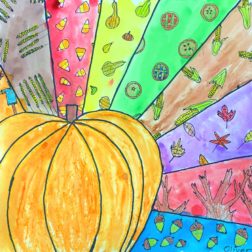 Autumn Patterns Art Lesson for Middle School kids - Leah Newton Art