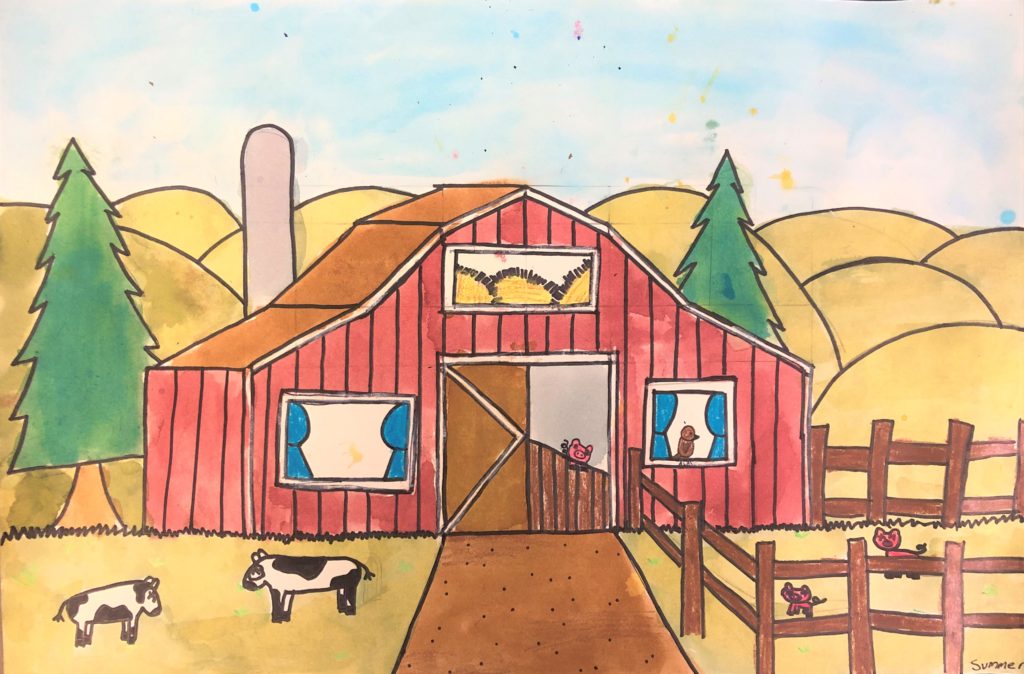 Barns Architecture Art Lesson for kids - Leah Newton Art