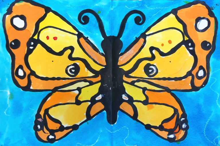 Monarch Butterfly Art Lesson for kids - Leah Newton Art