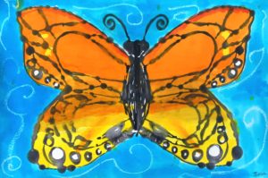 Monarch Butterfly Art Lesson for kids - Leah Newton Art