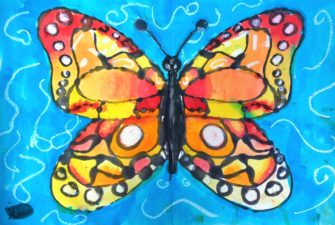 Monarch Butterfly Art Lesson for kids - Leah Newton Art