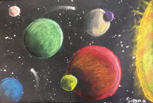 Solar System Values Lesson Art for kids - Leah Newton Art