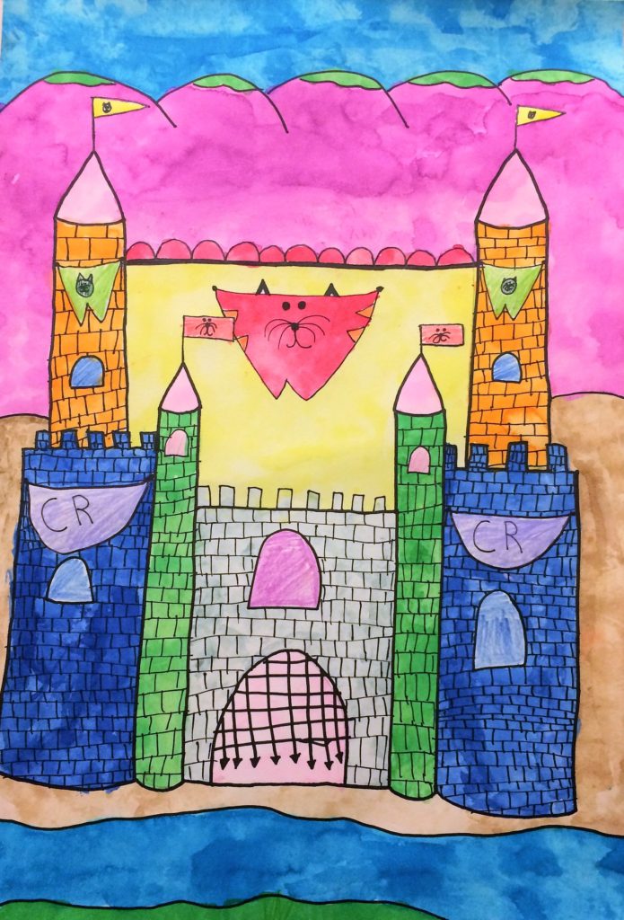 Castle Art Lesson for middle school kids - Leah Newton Art