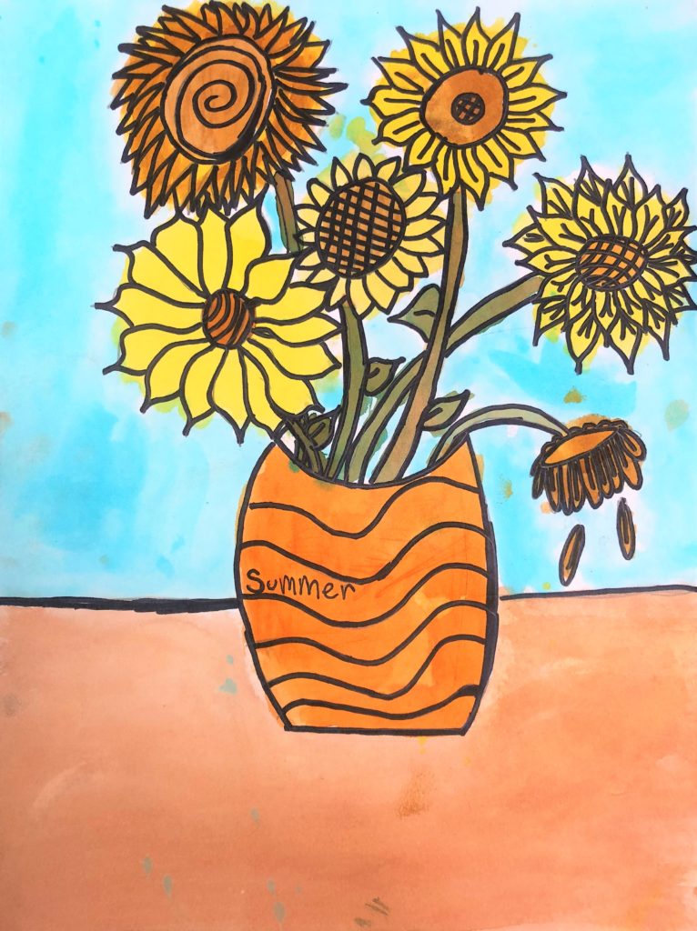 Van Gogh Sunflowers Art and Science Lesson for kids - Leah ...