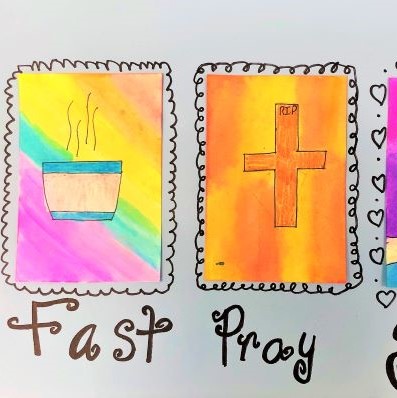 Fast Pray Give Watercolor