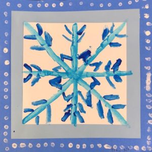 Radial Snowflake Art Lesson for kids - Leah Newton Art