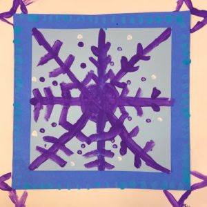 Radial Snowflake Art Lesson for kids - Leah Newton Art