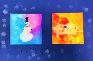 Melting Snowman Art Project for elementary school - Leah Newton Art