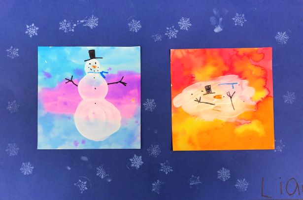 Learning and Exploring Through Play: Melted Snowman Painting Craft